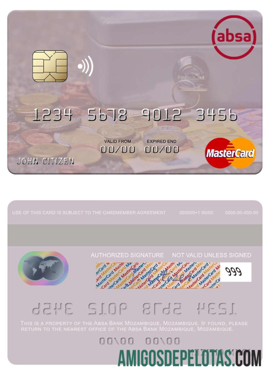 Mozambique Absa Bank Mozambique Mastercard example